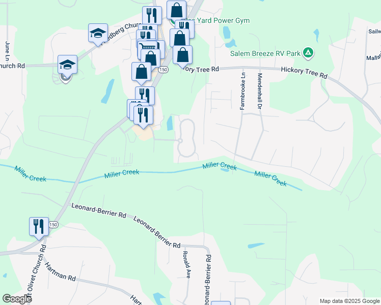 map of restaurants, bars, coffee shops, grocery stores, and more near 217 Collingswood Drive in Winston-Salem