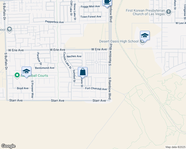 map of restaurants, bars, coffee shops, grocery stores, and more near 7039 Bering Strait Avenue in Las Vegas