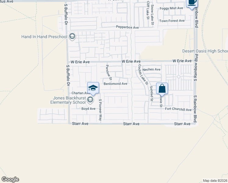 map of restaurants, bars, coffee shops, grocery stores, and more near 7499 Dobroyd Drive in Las Vegas