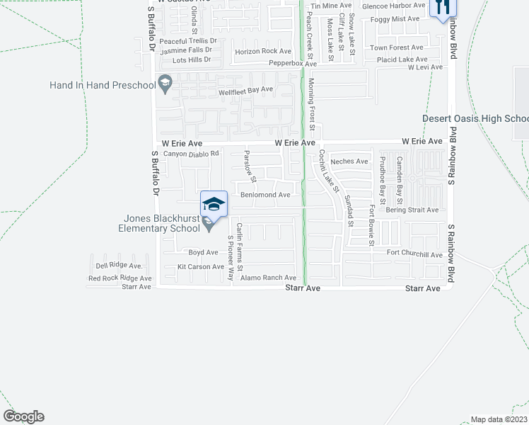 map of restaurants, bars, coffee shops, grocery stores, and more near 7469 Cobbhan Drive in Las Vegas