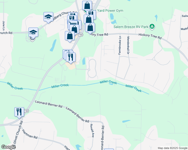 map of restaurants, bars, coffee shops, grocery stores, and more near 217 Collingswood Drive in Winston-Salem