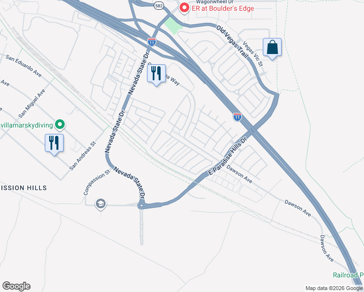 map of restaurants, bars, coffee shops, grocery stores, and more near in Henderson