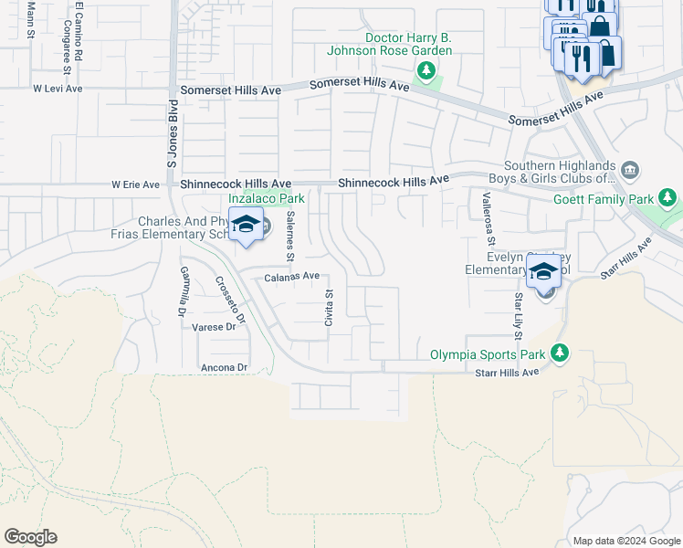 map of restaurants, bars, coffee shops, grocery stores, and more near 11097 Montagne Marron Boulevard in Las Vegas