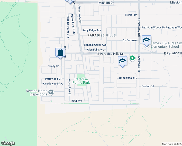 map of restaurants, bars, coffee shops, grocery stores, and more near 132 Afternoon Rain Avenue in Henderson