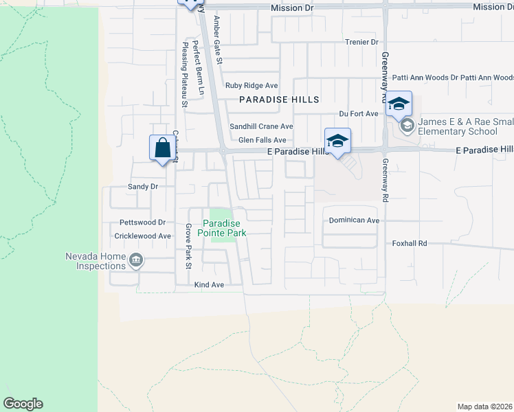 map of restaurants, bars, coffee shops, grocery stores, and more near 168 Afternoon Rain Avenue in Henderson