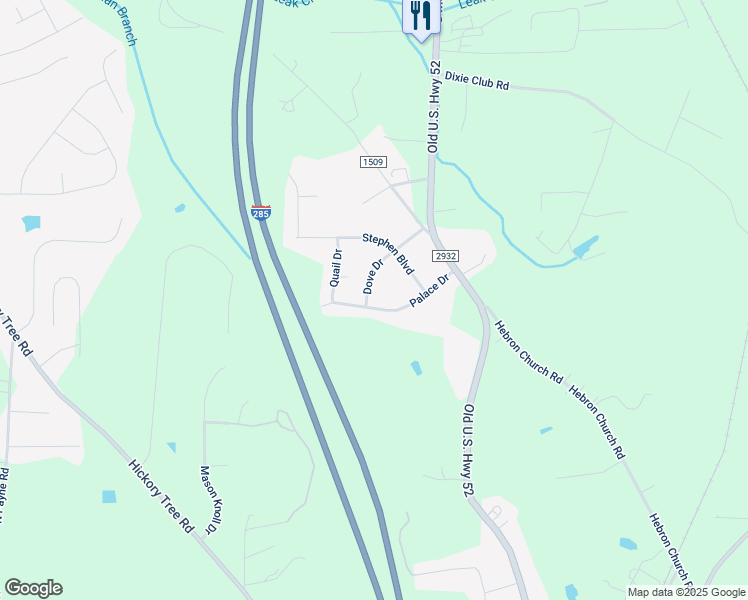 map of restaurants, bars, coffee shops, grocery stores, and more near 328 Palace Drive in Winston-Salem