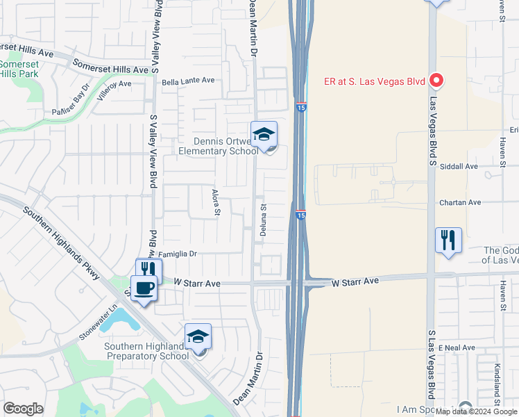 map of restaurants, bars, coffee shops, grocery stores, and more near 11087 Deluna Street in Las Vegas