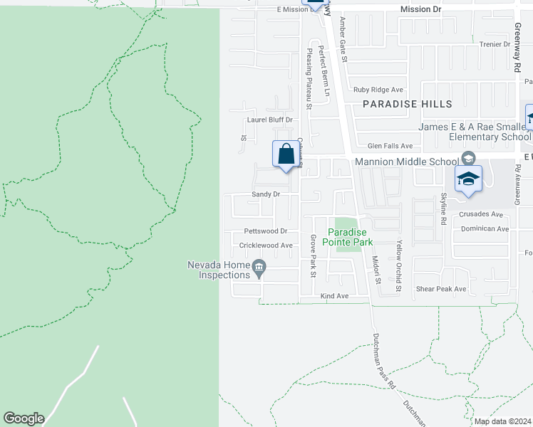 map of restaurants, bars, coffee shops, grocery stores, and more near 108 Staplehurst Avenue in Henderson