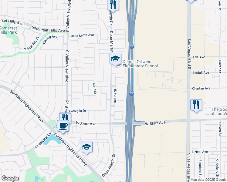map of restaurants, bars, coffee shops, grocery stores, and more near 11087 Deluna Street in Las Vegas