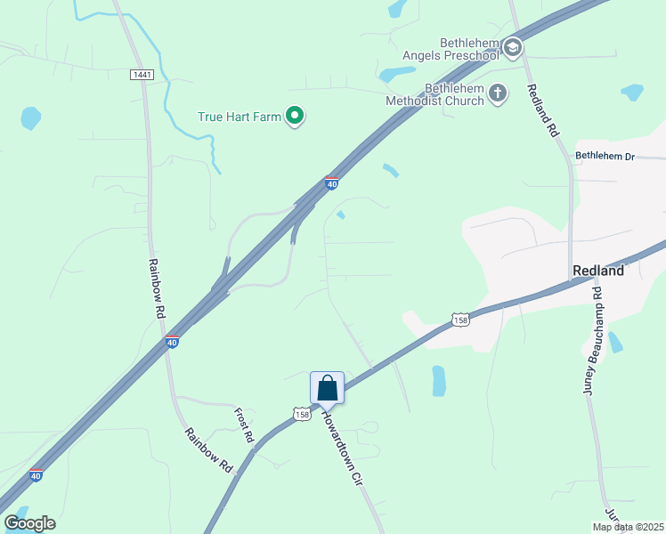 map of restaurants, bars, coffee shops, grocery stores, and more near 222 Shallowbrook Drive in Advance