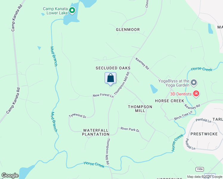 map of restaurants, bars, coffee shops, grocery stores, and more near 7617 Thompson Mill Road in Wake Forest