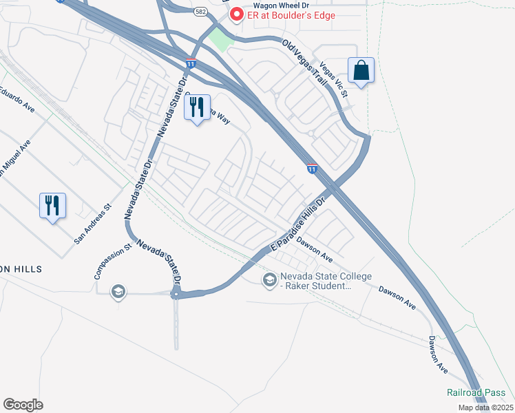 map of restaurants, bars, coffee shops, grocery stores, and more near 1155 Heavenly Harvest Place in Henderson