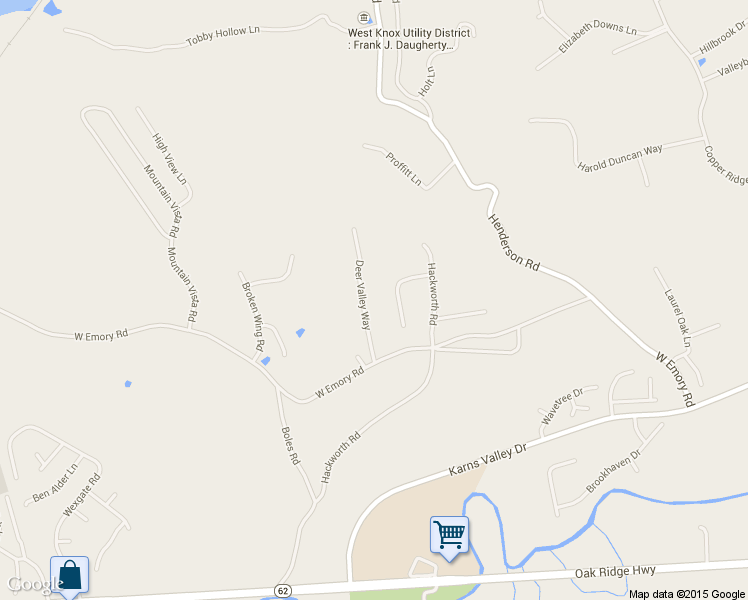 map of restaurants, bars, coffee shops, grocery stores, and more near 9223 West Emory Road in Knoxville