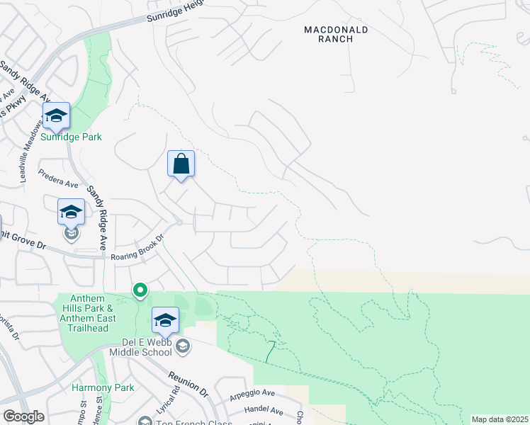 map of restaurants, bars, coffee shops, grocery stores, and more near 2146 Montana Pine Drive in Henderson