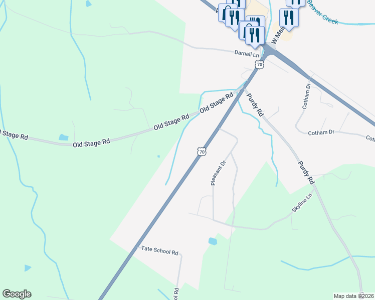map of restaurants, bars, coffee shops, grocery stores, and more near 18355 West Main Street in Huntingdon