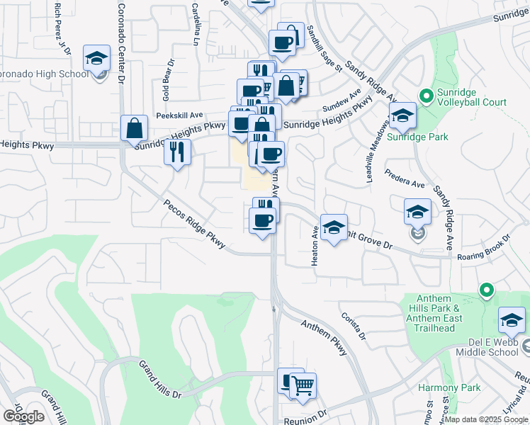 map of restaurants, bars, coffee shops, grocery stores, and more near in Henderson