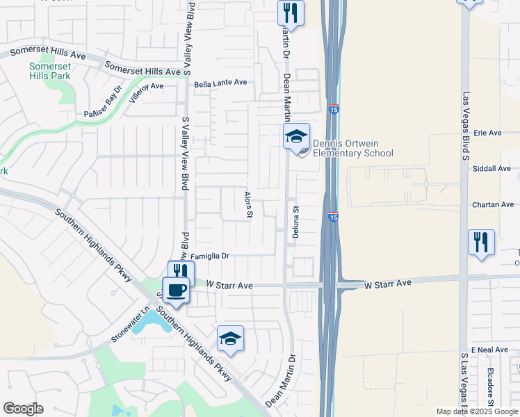 map of restaurants, bars, coffee shops, grocery stores, and more near 11087 Verismo Street in Las Vegas