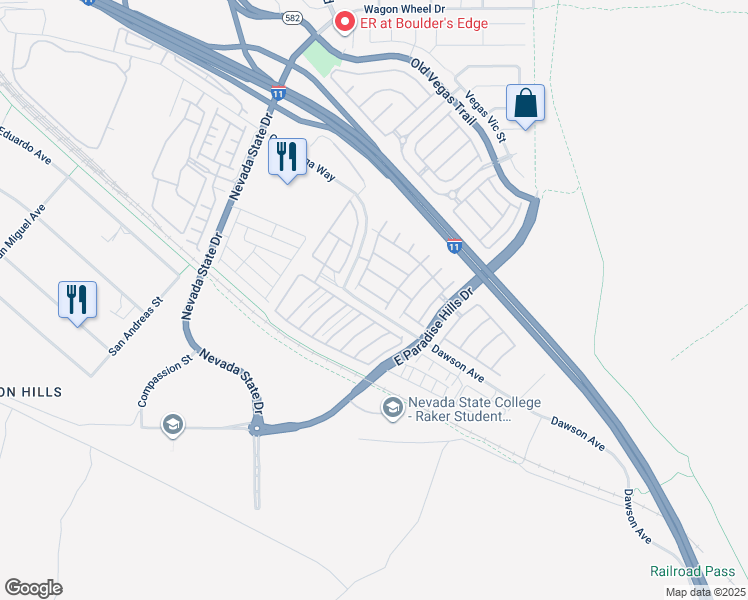 map of restaurants, bars, coffee shops, grocery stores, and more near 1155 Heavenly Harvest Place in Henderson