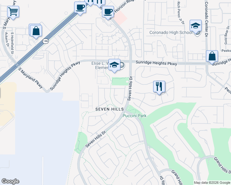 map of restaurants, bars, coffee shops, grocery stores, and more near 3106 Maple Ridge Court in Henderson