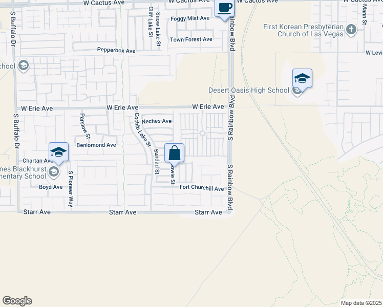 map of restaurants, bars, coffee shops, grocery stores, and more near in Las Vegas