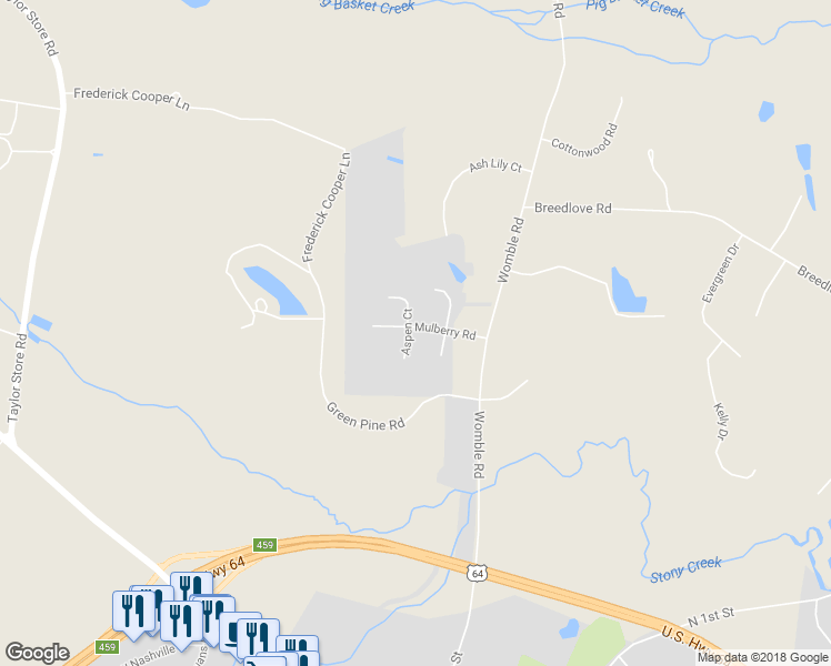 map of restaurants, bars, coffee shops, grocery stores, and more near 1113 Mulberry Road in Nashville