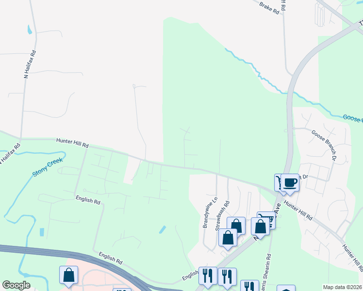 map of restaurants, bars, coffee shops, grocery stores, and more near 1304 Sportsman Trail in Rocky Mount