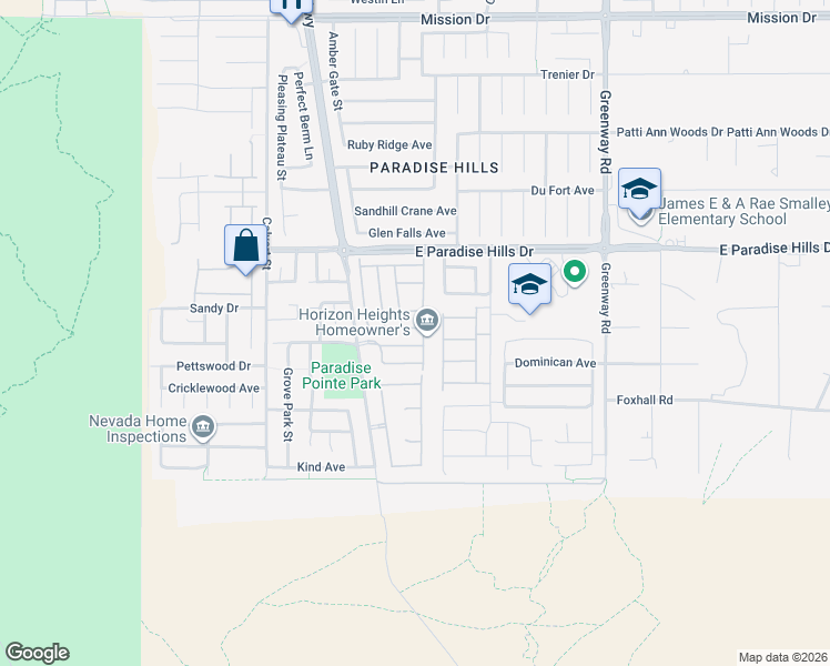 map of restaurants, bars, coffee shops, grocery stores, and more near 171 Desert Pond Avenue in Henderson