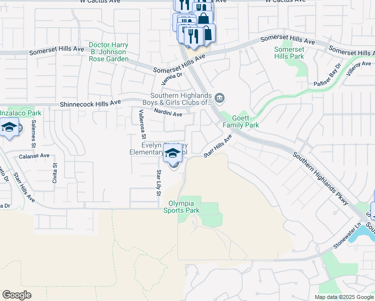 map of restaurants, bars, coffee shops, grocery stores, and more near 11076 Zampino Street in Las Vegas