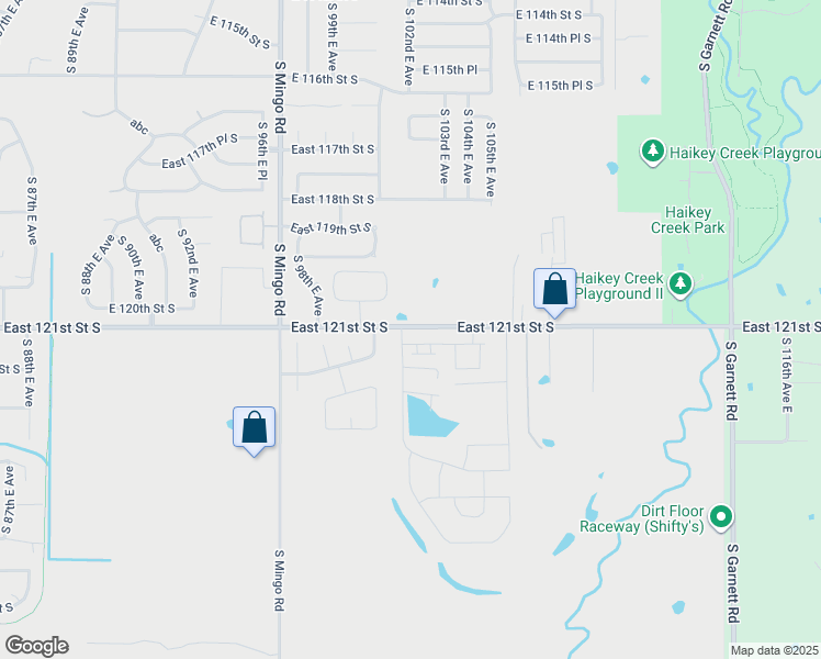 map of restaurants, bars, coffee shops, grocery stores, and more near 10250 East 121st Street South in Bixby