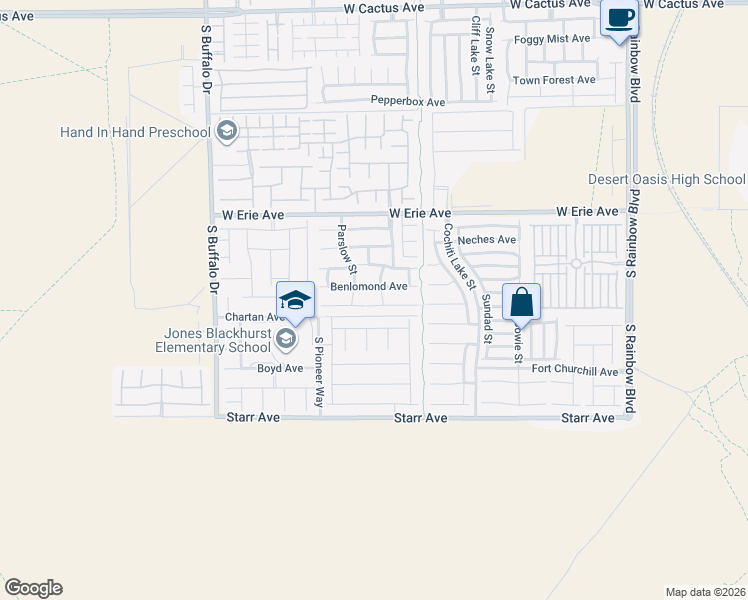 map of restaurants, bars, coffee shops, grocery stores, and more near 7427 Cobbhan Drive in Las Vegas