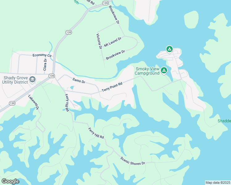 map of restaurants, bars, coffee shops, grocery stores, and more near 1740 Sams Drive in Dandridge