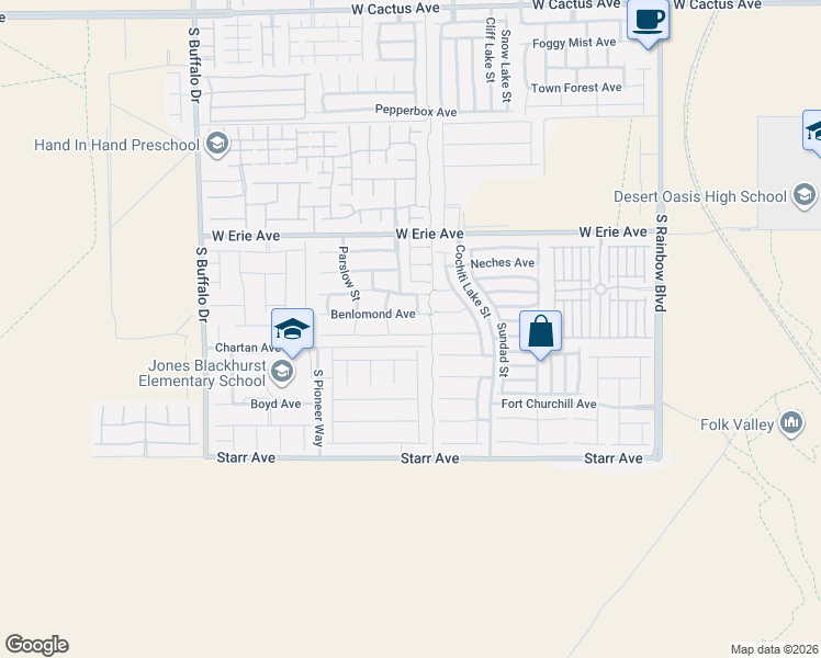 map of restaurants, bars, coffee shops, grocery stores, and more near 7427 Cobbhan Drive in Las Vegas