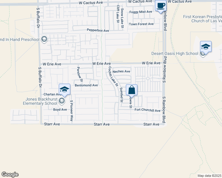 map of restaurants, bars, coffee shops, grocery stores, and more near 7288 Apache Mission Court in Las Vegas