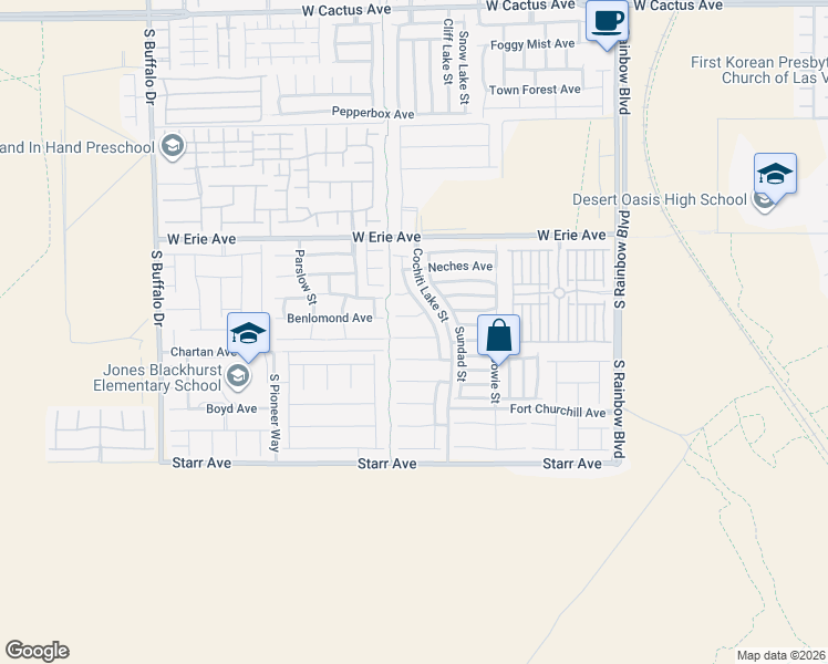 map of restaurants, bars, coffee shops, grocery stores, and more near 7304 Apache Mission Court in Las Vegas