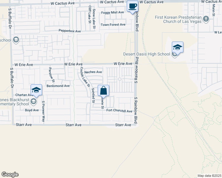 map of restaurants, bars, coffee shops, grocery stores, and more near 7039 Bering Strait Avenue in Las Vegas