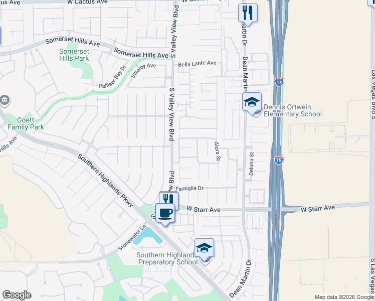 map of restaurants, bars, coffee shops, grocery stores, and more near 3691 Sesto Court in Las Vegas