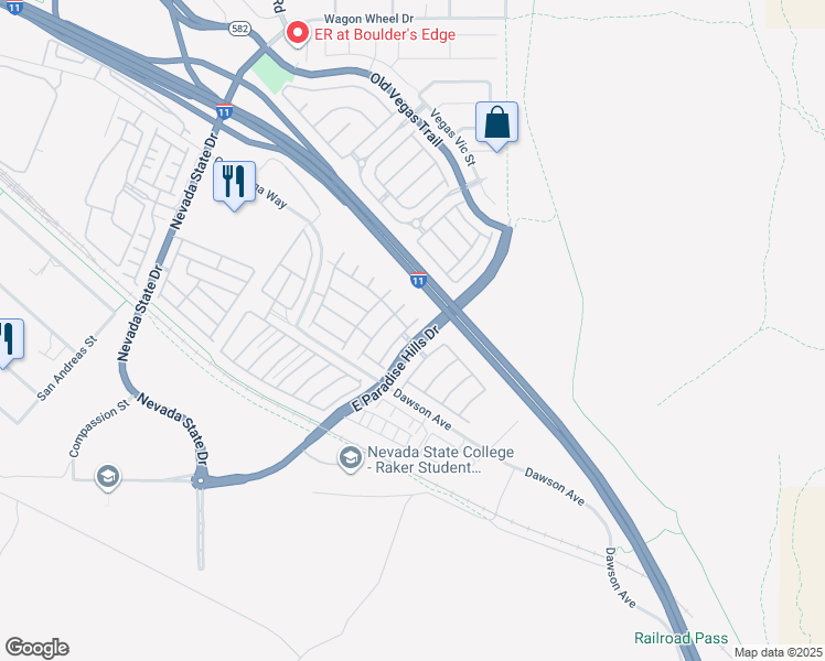 map of restaurants, bars, coffee shops, grocery stores, and more near 1074 Sheer Paradise Lane in Henderson