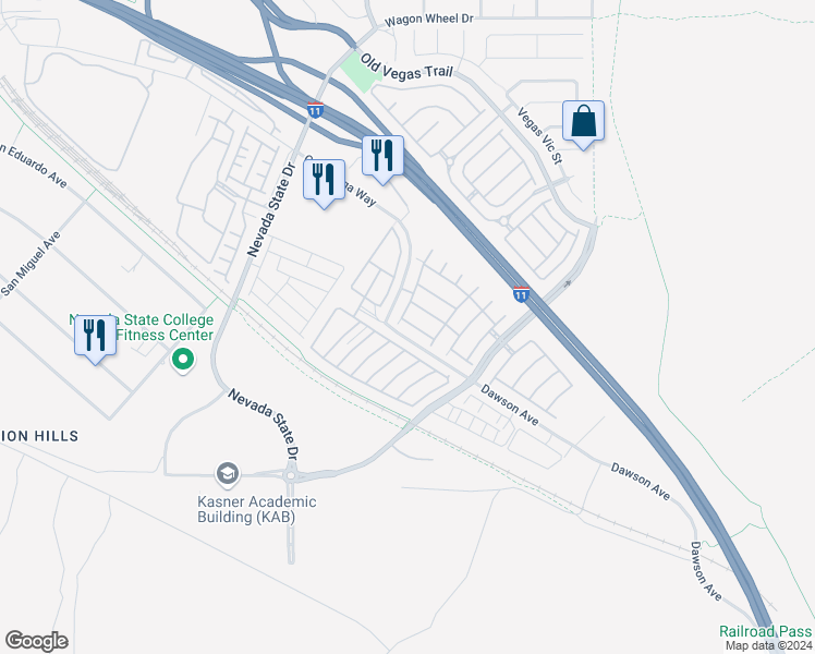 map of restaurants, bars, coffee shops, grocery stores, and more near 1155 Heavenly Harvest Place in Henderson