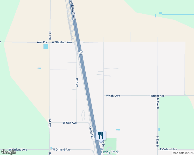map of restaurants, bars, coffee shops, grocery stores, and more near 2429 North Park Drive in Pixley