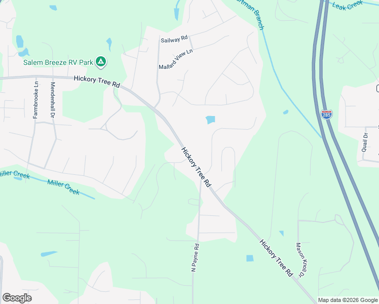 map of restaurants, bars, coffee shops, grocery stores, and more near 2192 Hickory Tree Road in Winston-Salem