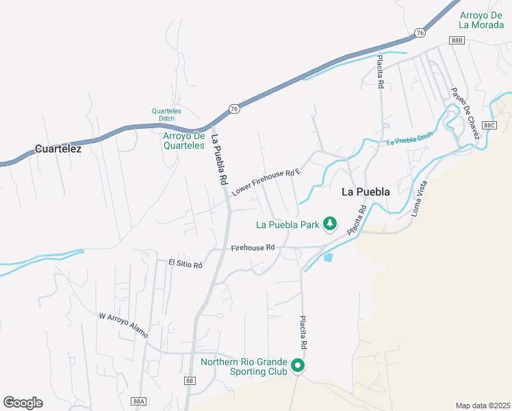 map of restaurants, bars, coffee shops, grocery stores, and more near 246 La Puebla Road in Española