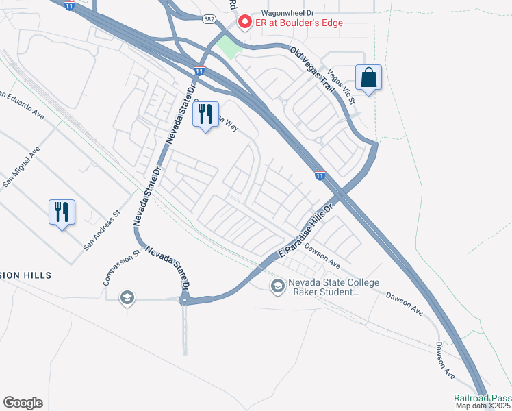 map of restaurants, bars, coffee shops, grocery stores, and more near 1155 Heavenly Harvest Place in Henderson