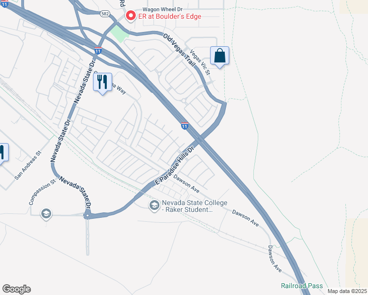 map of restaurants, bars, coffee shops, grocery stores, and more near 1070 Sheer Paradise Lane in Henderson