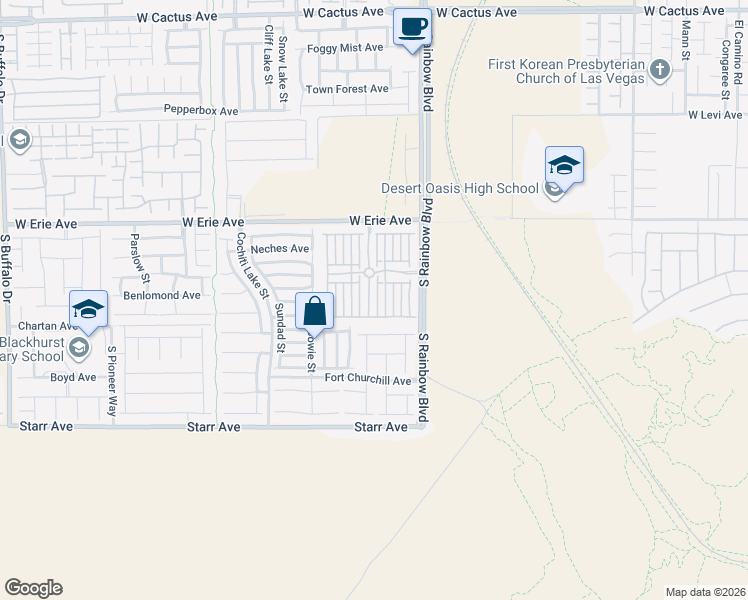 map of restaurants, bars, coffee shops, grocery stores, and more near 6959 Bering Strait Avenue in Las Vegas