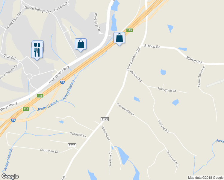 map of restaurants, bars, coffee shops, grocery stores, and more near 4628 Groometown Road in Greensboro