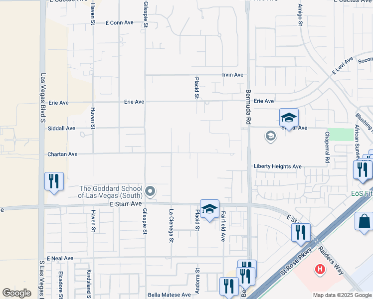 map of restaurants, bars, coffee shops, grocery stores, and more near 286 Chartan Avenue in Las Vegas