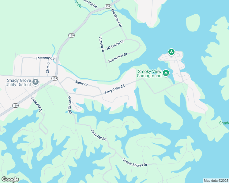 map of restaurants, bars, coffee shops, grocery stores, and more near 1740 Sams Drive in Dandridge