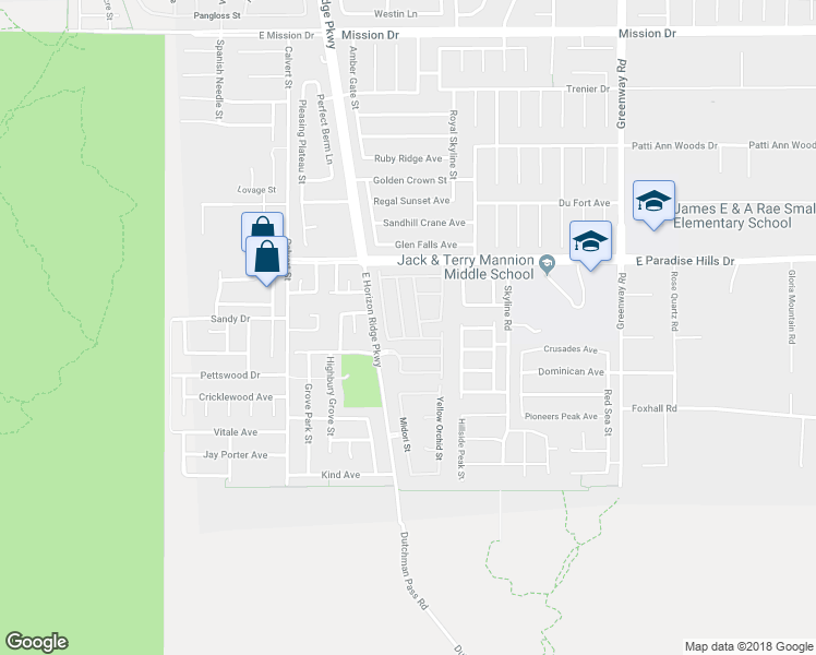 map of restaurants, bars, coffee shops, grocery stores, and more near 680 Moonlight Stroll Street in Henderson