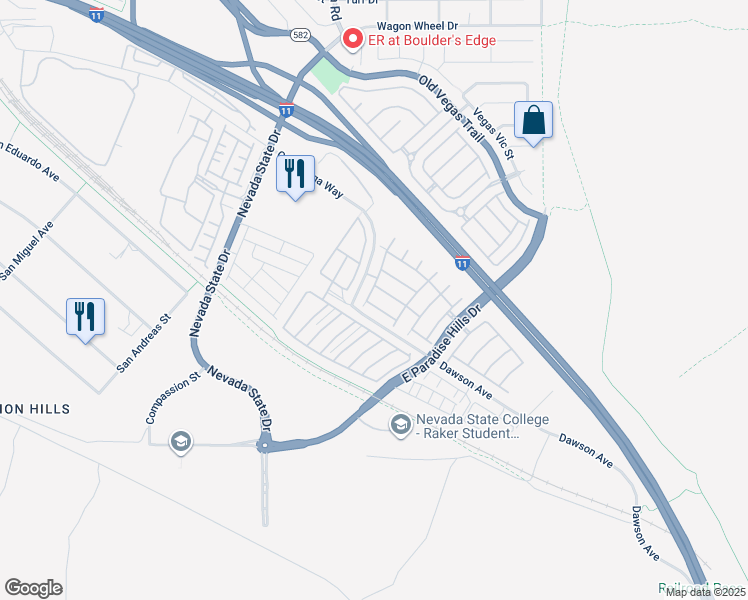 map of restaurants, bars, coffee shops, grocery stores, and more near 1142 Heavenly Harvest Place in Henderson