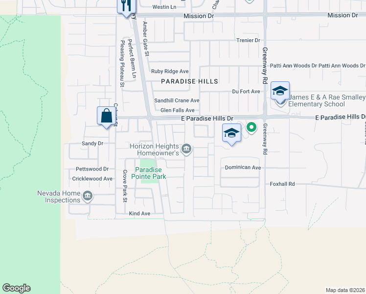 map of restaurants, bars, coffee shops, grocery stores, and more near 179 Redwood Pond Drive in Henderson